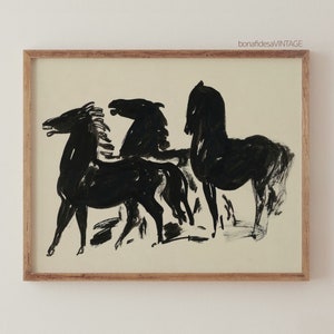 Impressão de arte de cavalo vintage, pintura digital de cavalo, arte de parede para impressão, download digital