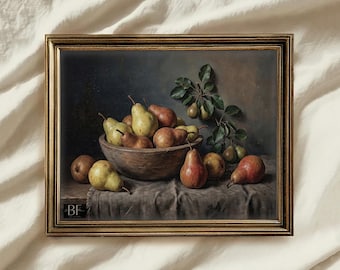 Country Kitchen Print | Vintage Painting | Apple Still Life PRINTABLE Digital Download