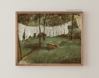 Laundry Room Art | Vintage Farmhouse Decor Painting PRINTABLE