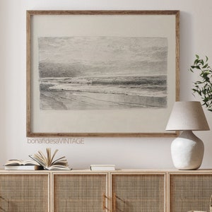 Antique Beach Sketch - Printable Coastal Wall Art