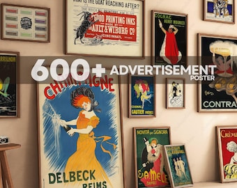 600+ Vintage Advertisement MEGA BUNDLE Printable Wall Art, Gallery Wall Art, Eclectic Gallery Set, Maximalist Prints, Eclectic Trendy Prints