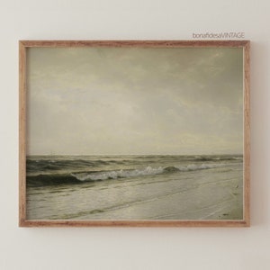 Pittura del paesaggio marino, arte scaricabile, pittura a olio costiera, stampa digitale, arte della parete stampabile, pittura antica