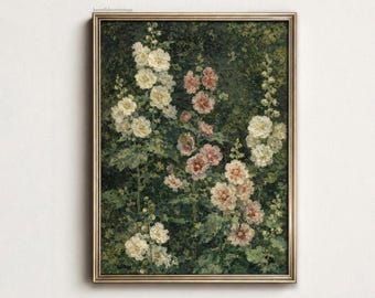 Heirloom Spring Botanical, Grannycore Floral Art Print, Vintage Cottagecore Wall Decor Download