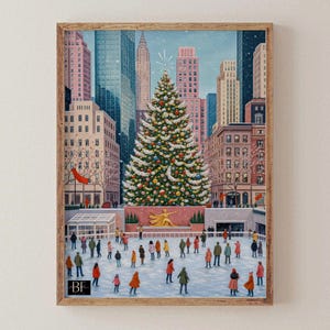 Christmas Print, NYC Ice Rink, Winter Holiday (Digital Download)