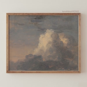 Vintage Painting of a Cloud, Digital Print, Antique Printable Wall Art, Vintage Art Prints, Oil Painting, Digital Artwork, Downloadable Art