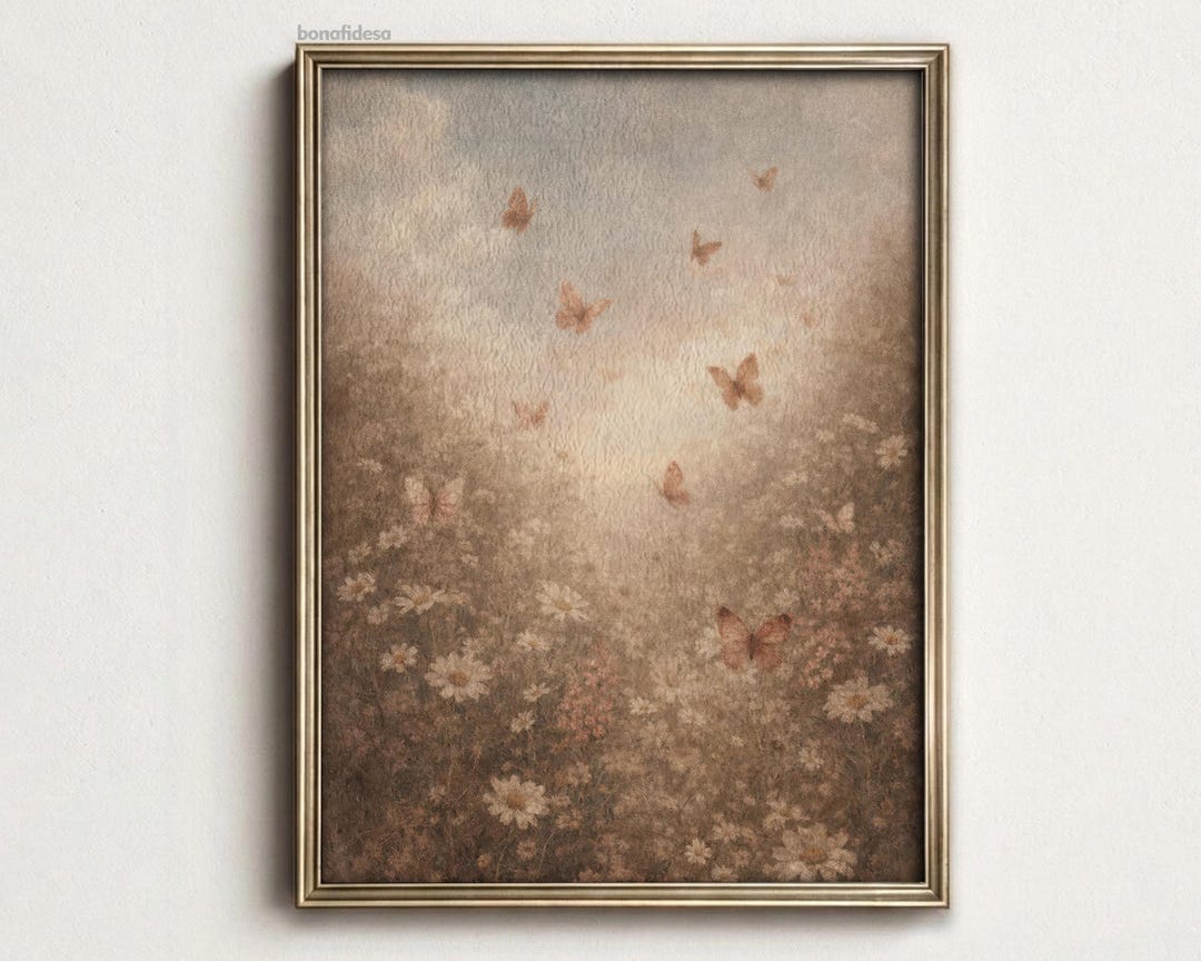 Butterfly Cloud Art Print: Vintage Cottagecore Nursery Decor (PRINTABLE ...
