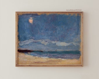Minimalist Beach Painting, Muted Landscape Print, Beach House Wall Art, Coastal Wall Art, Neutral Wall Art, INSTANT DOWNLOAD