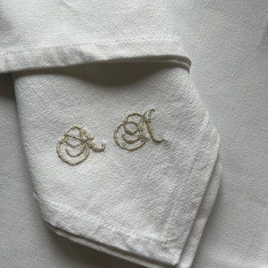 Hand Embroidered Personalised Initials Napkin