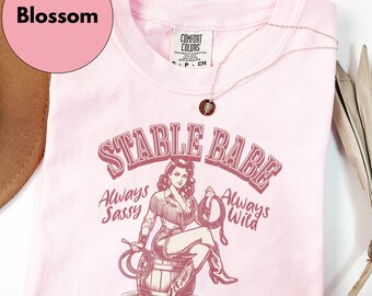 Stable Babe Shirt Gift for Horse Girl Western Cowgirl Equestrian Rider Birthday Present for Ranch Lover Daughter Teen
