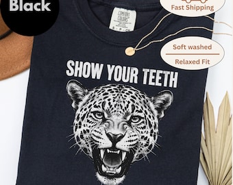 Vintage Leopard Graphic Shirt Streetwear Animal Print Tee Y2K Urban Fashion Cool Gift for Rebel Style Outfit Birthday Present
