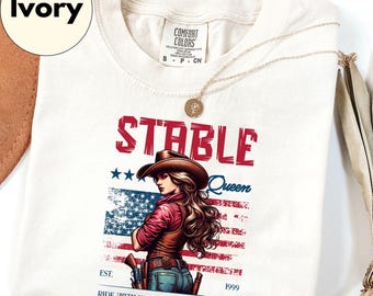 Stable Babe Shirt Gift for Horse Girl Western Cowgirl Equestrian Rider Birthday Present for Ranch Lover Daughter Teen