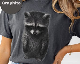 Raccoon Shirt Trash Panda Graphic Tee Cute Raccoon Lover Gift Funny Wildlife Animal Lover Shirt Unique Nature Animal Tee