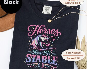 Horse Lover Girl Shirt Gift for Horseback Riding Kid Equestrian Daughter Birthday Present for Horse Mom Teen Rider Stable Life Tee