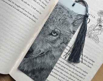 Wolf Bookmark / Grey Wolf Bookmark / Wildlife Bookmark / Wolves / Book Accessories