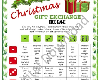 Juego de dados de intercambio de regalos de Navidad