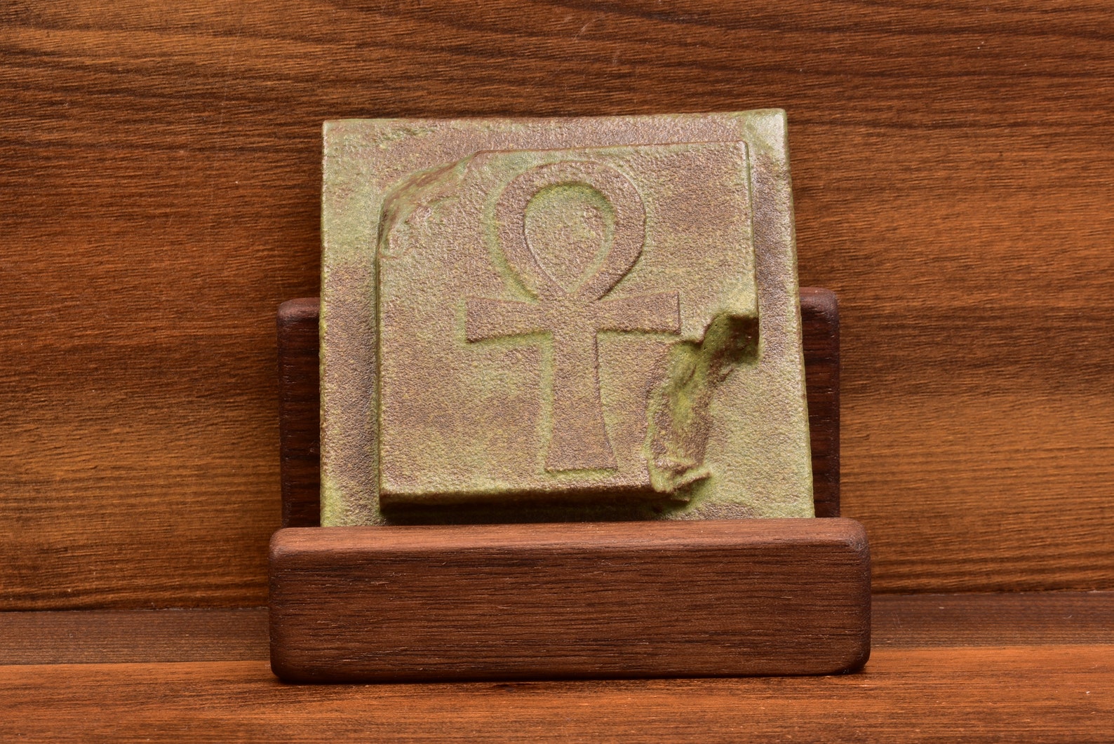 Small Wood Tile Stand Made From Solid Walnut. This Holder is Etsy