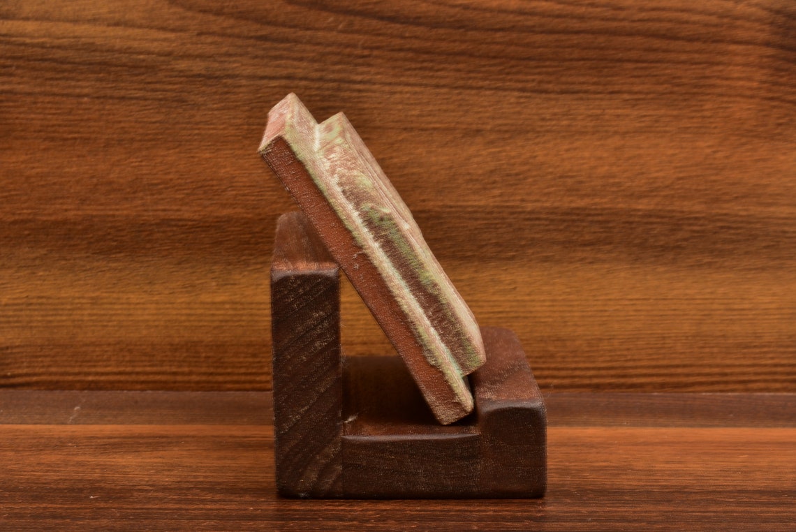 Small Wood Tile Stand Made From Solid Walnut. This Holder is Etsy