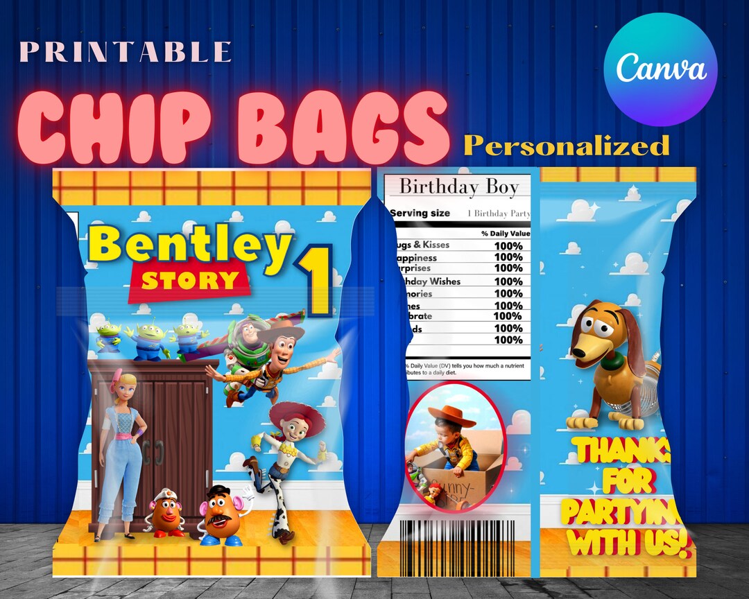 Toy Story Chip Bags Toy Story Personalized Party Favors Etsy