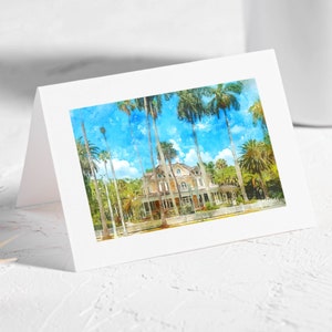 Burroughs Home and Gardens Fort Myers FL, Fort Myers Historic Art Prints, Fort Myers FL Watercolor Paintings, Fort Myers Greeting Cards