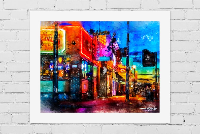 Iconic Nashville Watercolor Paintings, Framed Canvases of Nashville