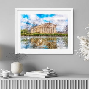 Nashville Parthenon Print: Giclee Watercolor Painting, Tennessee Wall Art