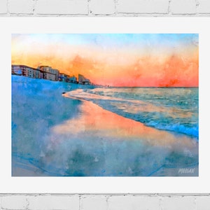 Panama City Beach Watercolor Art Print: Florida Home Decor
