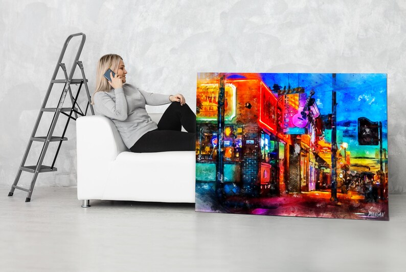 Iconic Nashville Watercolor Paintings, Framed Canvases of Nashville