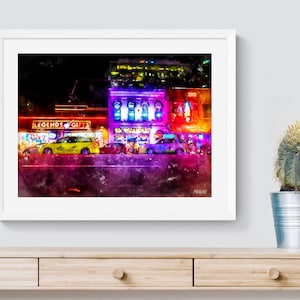 Tootsies Nashville Print: Watercolor Canvas Art, Iconic Honky-Tonk