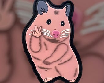 Peace Hamster Meme Lustiger PVC Moral Aufnäher