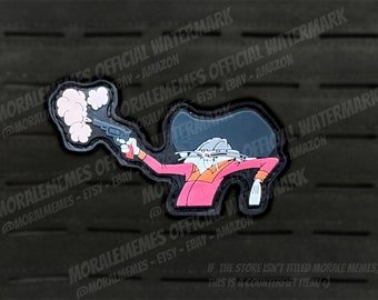 Cowboy Blasting Meme Funny PVC Morale Patch