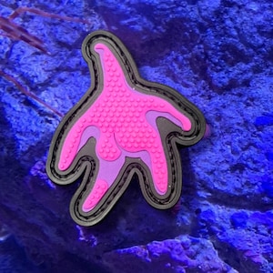 Thicc Starfish Meme 3D gummi PVC morallapp för väskor, hattar, jackor och västar