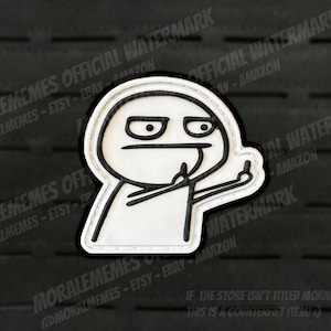 Middle Finger Man Meme Funny PVC Morale Patch