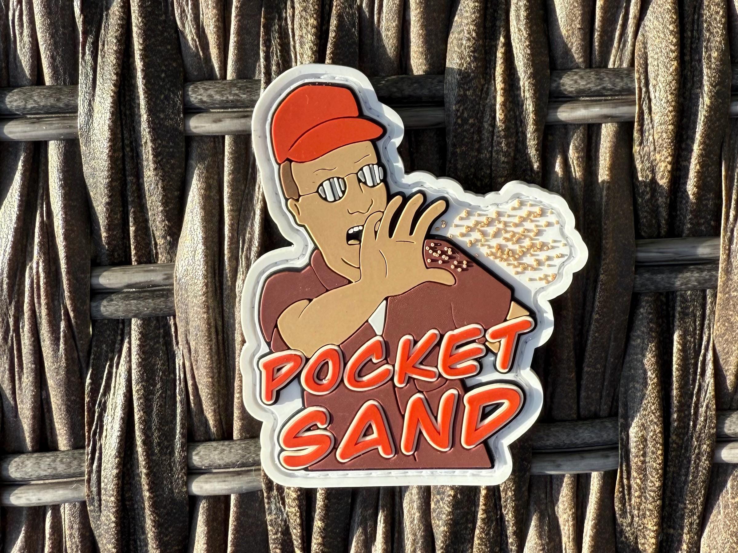 Pocket Sand Label Pocket Sand Meme Funny 3D Rubber PVC Morale Patch for Bags, Hats ...