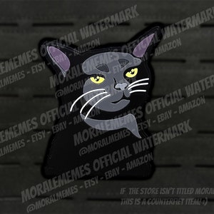 Zoned Out Cat Meme Funny PVC Morale Patch