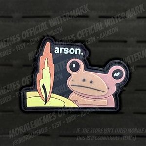 Arson Frog Meme Funny PVC Morale Patch