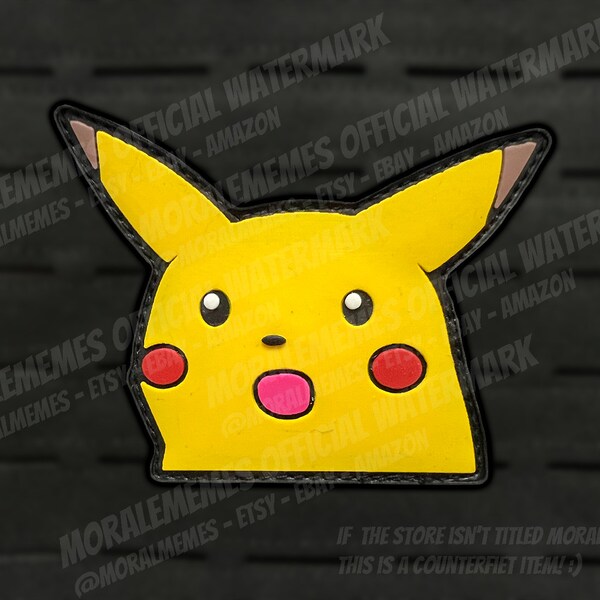 Surprised Pikachu Meme Morale Patch - Funny Tactical Military Army Velcro - USA