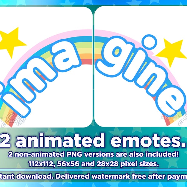 Imagine Rainbow Emote | Animated Double Emote Combo | Colorful Emotes | Twitch, Kick, YouTube, Discord Emotes