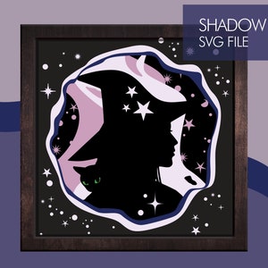 Witch Shadowbox, Shadowbox SVG, 5x5 Shadowbox for Cricut