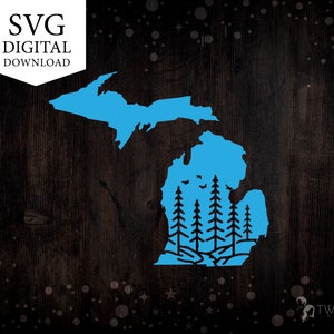 Michigan Tree Forest SVG Digital Download, Svg Files for Cricut