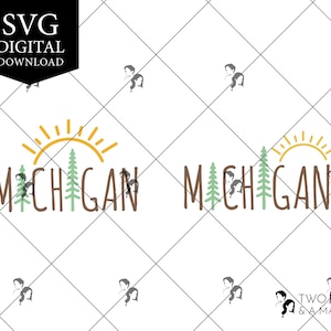 Michigan Tree Sun SVG Digital Download, Svg Files for Cricut