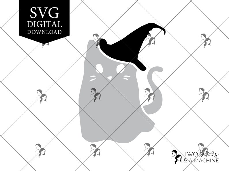 Ghost Witch Cat SVG Digital Download, Svg Files for Cricut, Silhouette ...