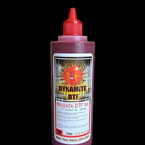 Magenta. Dynamite DTF Ink for DTF Printers,Epson Printer, (1) - 250ml  bottle. Magenta DTF Ink.