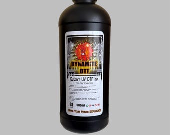 New: UV DTF Ink for UV Inkjet Printers,Epson Engines, (1)- 500ml bottle Gloss (varnish).