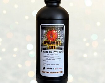 New: White UV DTF Ink for UV Inkjet Printers,Epson Engines, (1)- 500ml bottle White.