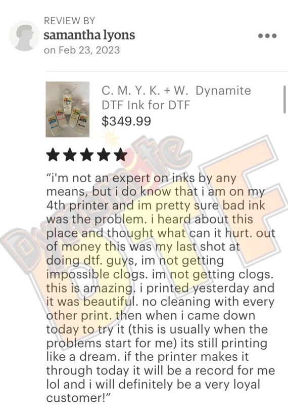 White. Dynamite DTF Ink for DTF Printers,epson Printer, 1 1 Liter