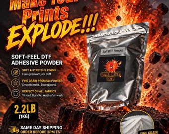 New:  “Soft Feel” DTF Powder- White Hot Melt Adhesive Powder, 2.2 Pound Bag.