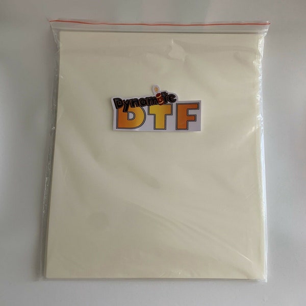 Dynamite DTF PET Film 13 inch X 19 inch Sheet for Heat Transfers.  - A3+ size. 10, 25, 50 or 100 sheet quantities.