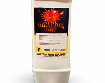Yellow. Dynamite DTF Ink for DTF Printers,Epson Printer, (1) 1 liter bottle YELLOW.