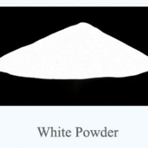 May include: A mound of fine white powder centered against a solid black background. The substance is piled into a conical shape with a smooth, uniform texture. Below the image, the text White Powder is printed in a simple, dark gray font.