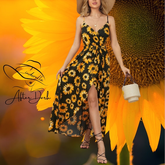 bohemian sunflower dress